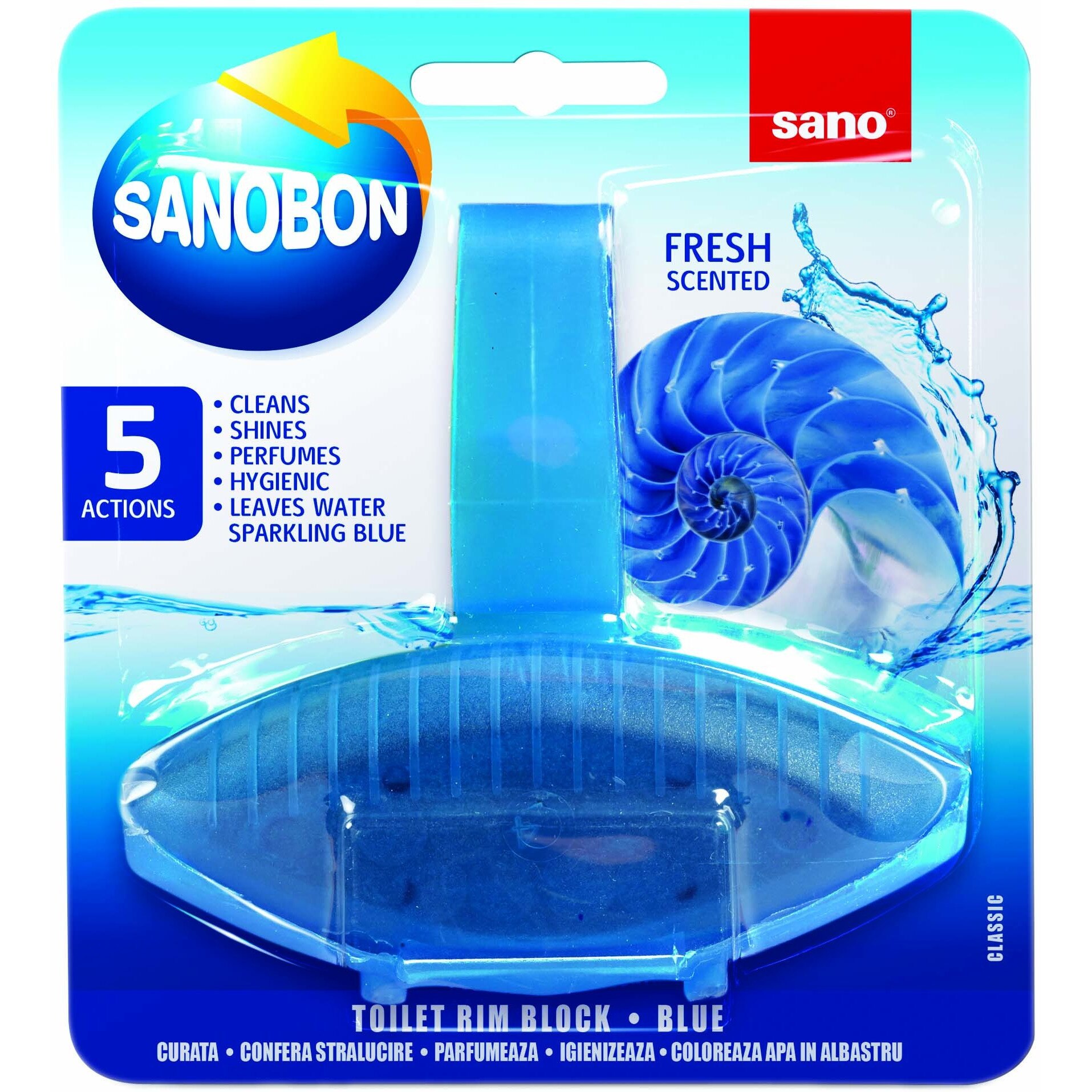 Odorizant toaleta SanoBon Fresh scented 5in1 55gr